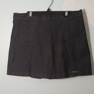 Hollywood jeans dark wash stretch denim pleated mini skirt size 29 EUC